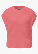 Street One ærmeløs chenille pullover 303499 i striking coral – pullunder til layering