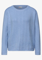 Street One Structure Sweater 303484 Frosted Blue Meleret | Strik med Struktur