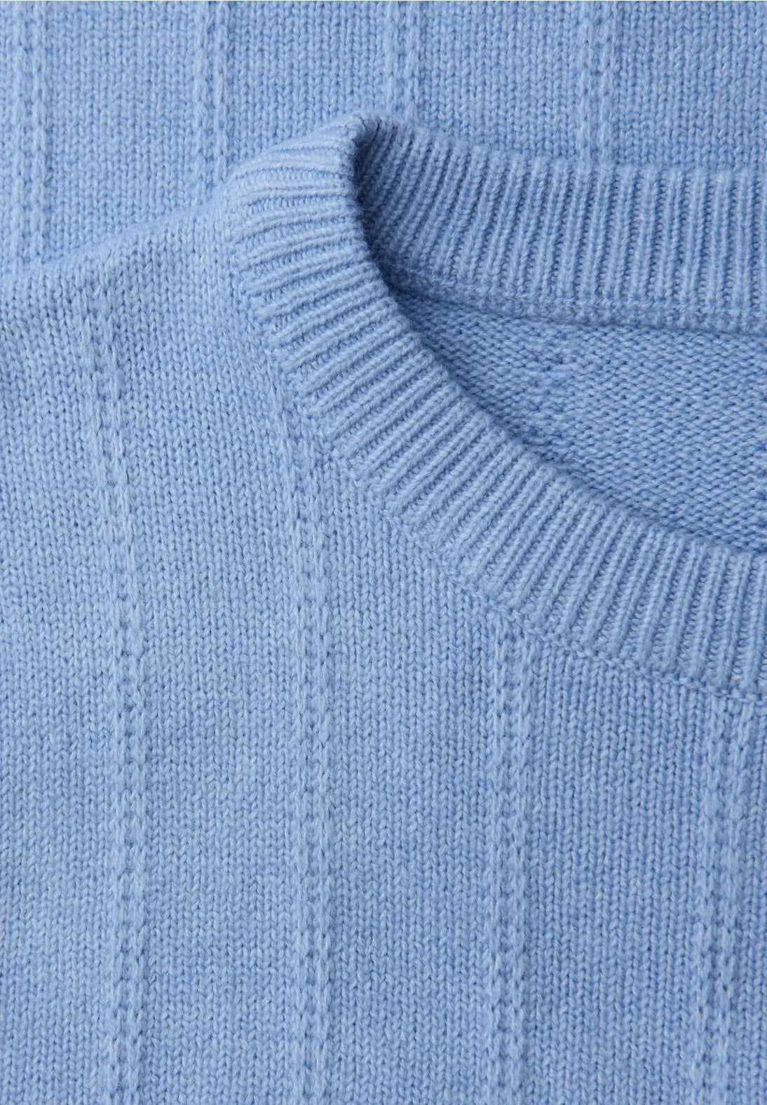 Street One Structure Sweater 303484 Frosted Blue Meleret | Strik med Struktur