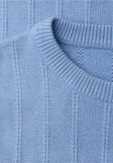 Street One Structure Sweater 303484 Frosted Blue Meleret | Strik med Struktur