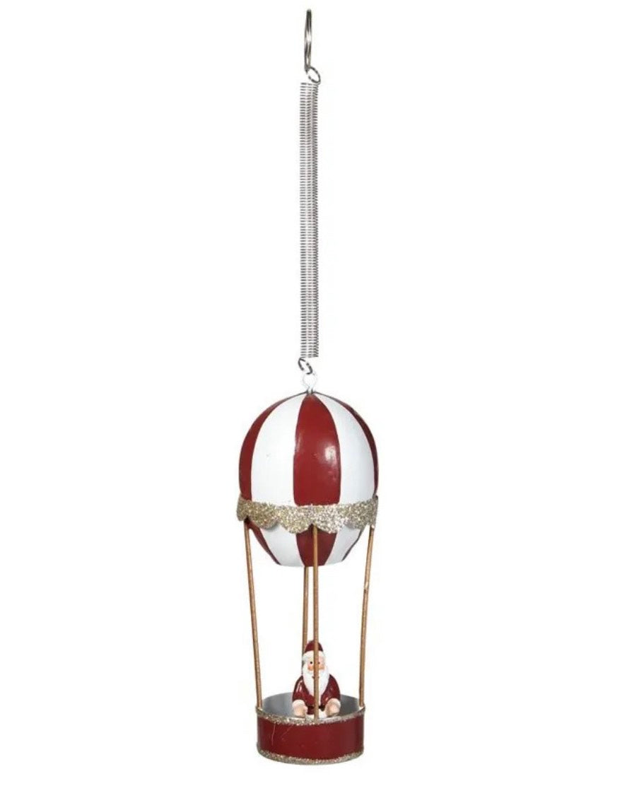 Speedtsberg Julemand & Elg i Luftballon 240048 – metal juleornament med fjederophæng