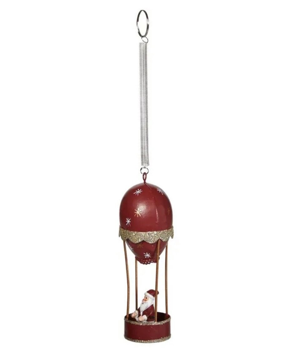 Speedtsberg Julemand & Elg i Luftballon 240048 – metal juleornament med fjederophæng