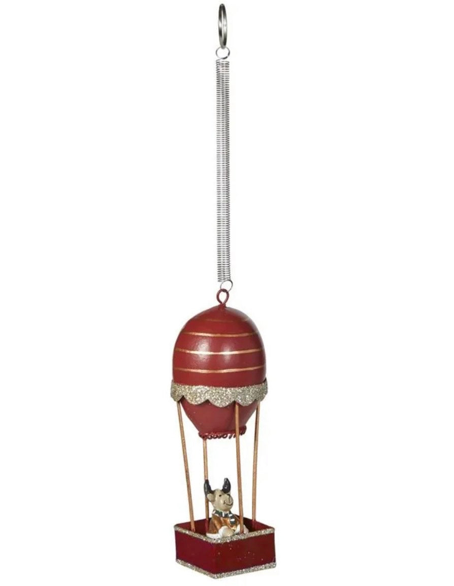 Speedtsberg Julemand & Elg i Luftballon 240048 – metal juleornament med fjederophæng
