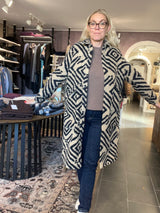Street One Long Coat w/Dessin (201917) – Gravity Blue, front