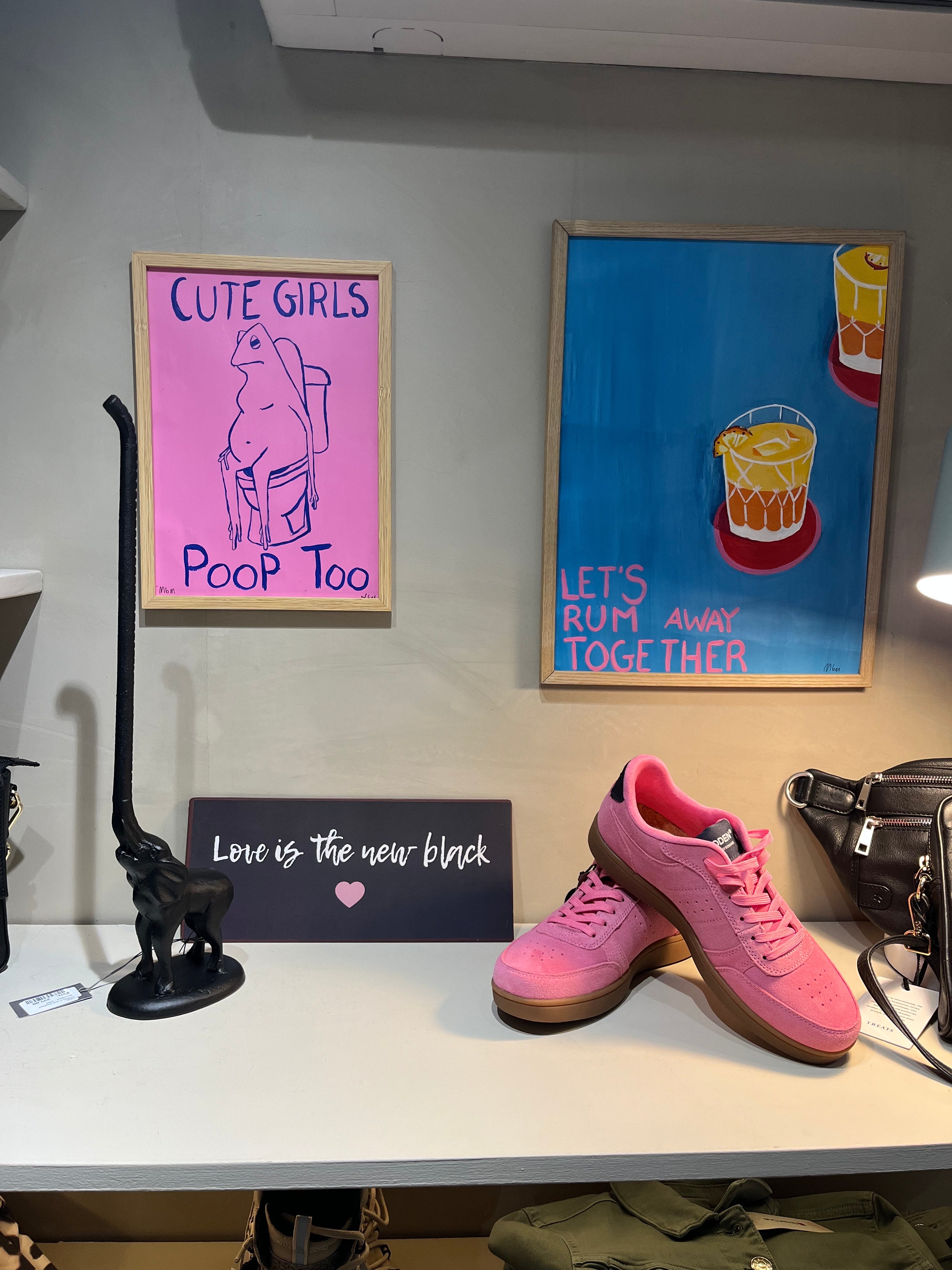 Illustration - CUTE GIRLS POOP TOO - flere varianter