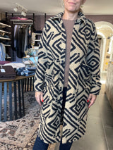 Street One Long Coat w/Dessin (201917) – Gravity Blue, front