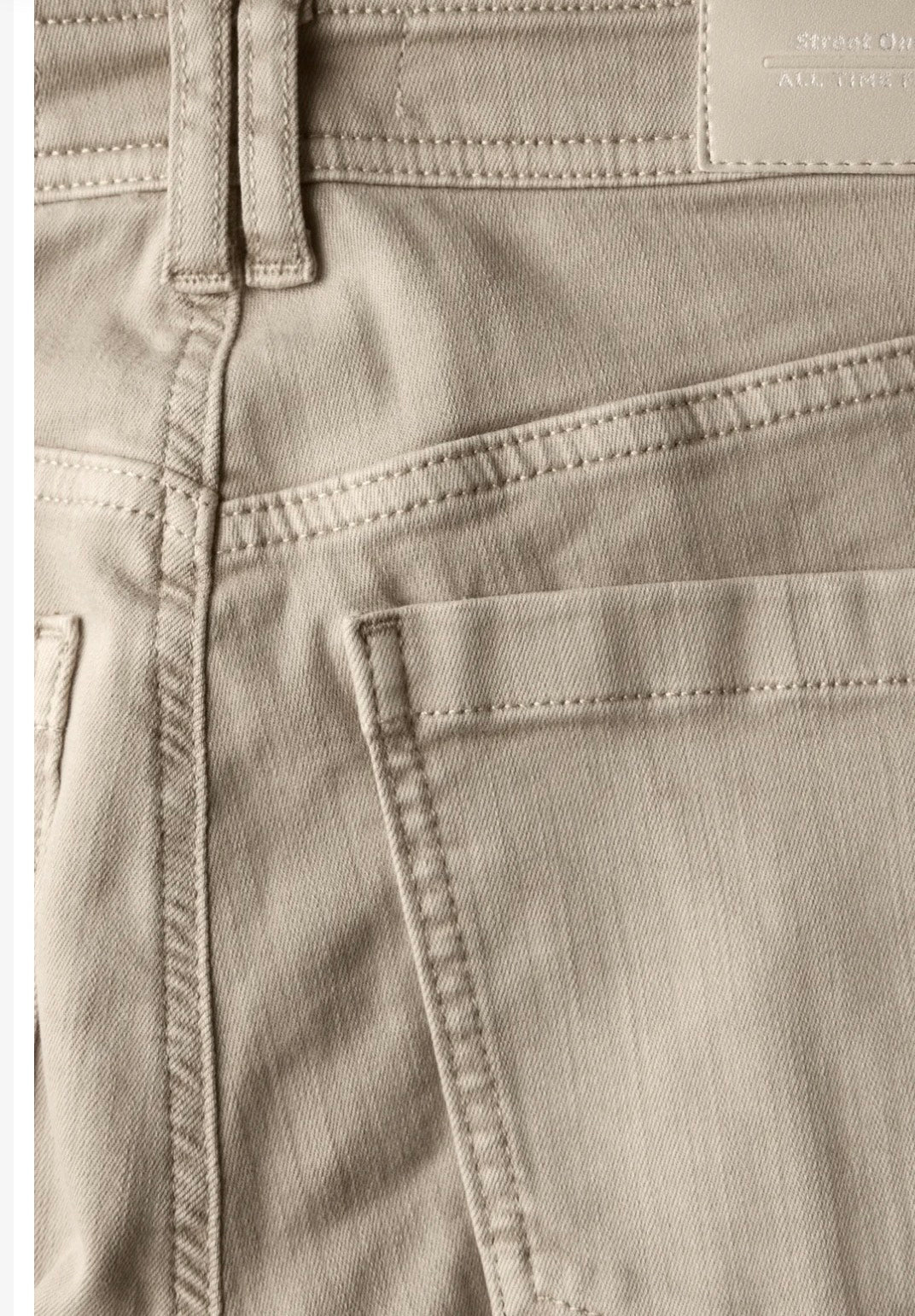 Street One - Jeans med cargo look - MidWaist - Beige