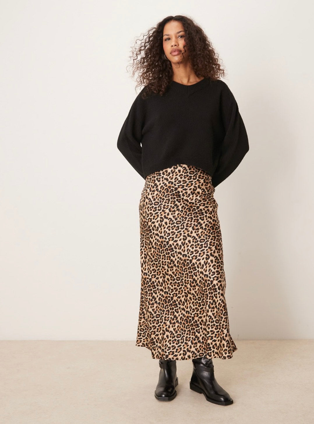VILA - Vielette HW Midi skirt - Leopard