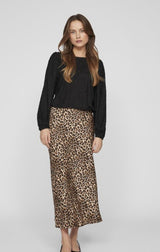 VILA - Vielette HW Midi skirt - Leopard