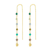 Zefina Denmark Jackie Green øreringe med grønne ægte sten