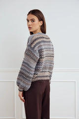 Regular fit pasform – Noella Kae Knit Cardigan i light grey mix