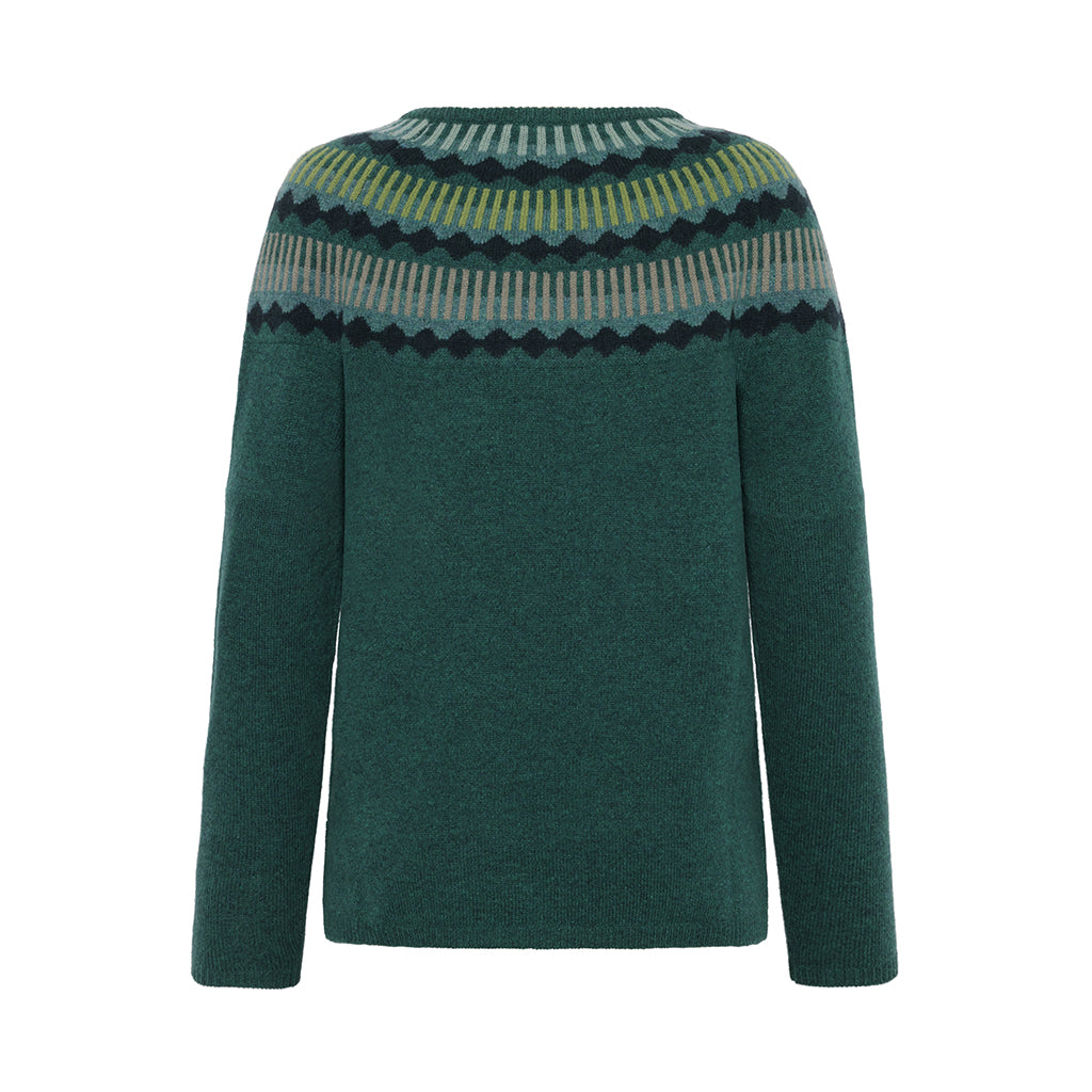 Kira sweater fra Mansted med farvedetaljer ved rund hals