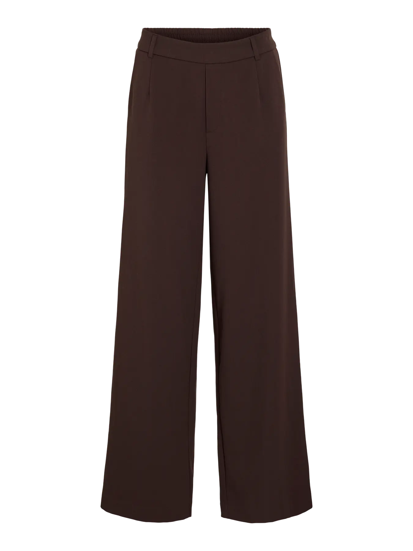VILA Vivarone HW Wide Pant i farven Coffee Bean – højtaljede bukser med vide ben