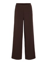 VILA Vivarone HW Wide Pant i farven Coffee Bean – højtaljede bukser med vide ben