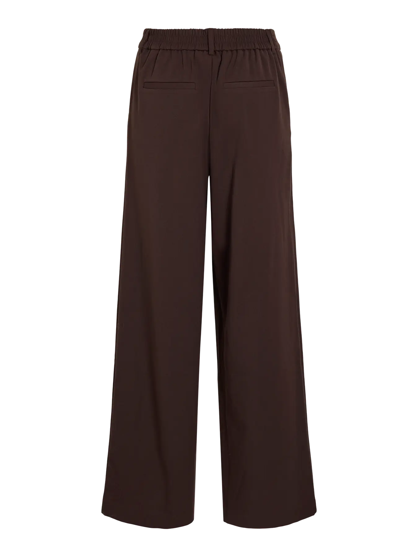 VILA Vivarone HW Wide Pant i farven Coffee Bean – højtaljede bukser med vide ben