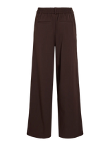 VILA Vivarone HW Wide Pant i farven Coffee Bean – højtaljede bukser med vide ben