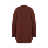 Mansted MITTY cardigan i Spice – lang åben lammeulds-cardigan med lommer (23214)