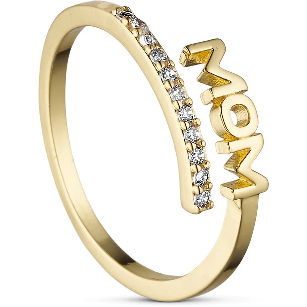 Mom shinestone ring i guld fra Tim og Simonsen