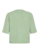 VILA VILIGA strikcardigan med rund hals og knaplukning i Smoke Green Melange