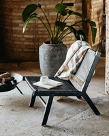 Sort loungestol udendørs i polyrattan VASAI havestol