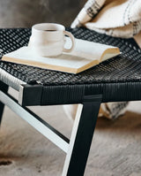 Loungestol sort til terrasse i polyrattan fra VASAI