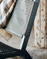 Moderne havestol sort med flet og aluminium stel