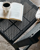 Sort loungestol i flet til have og terrasse VASAI