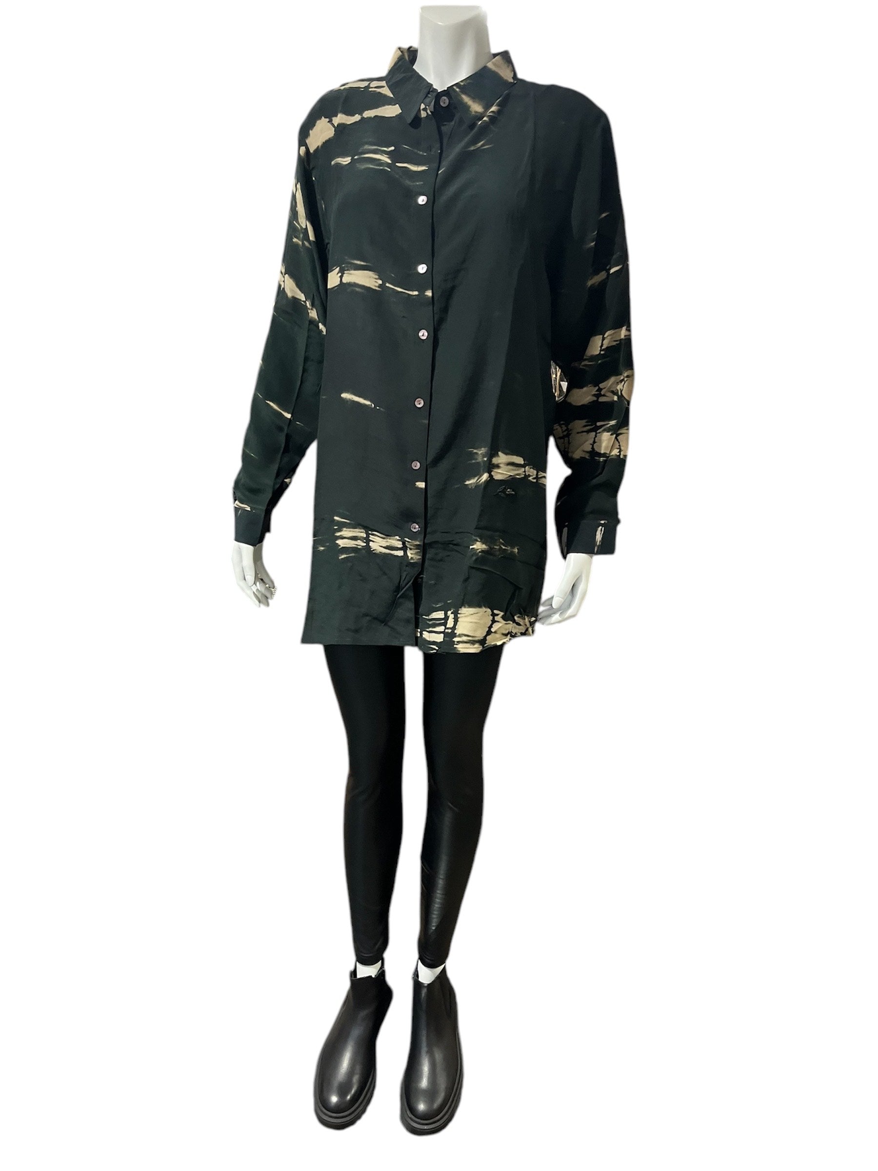 Cofur - Leela shirt -  Sort/beige - XL