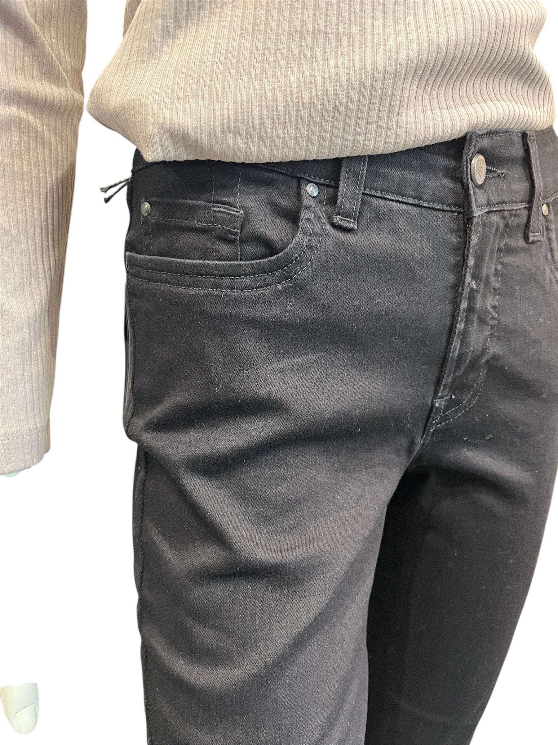 Jonny Q Jeans - Sort Capri buks med lynlås detalje