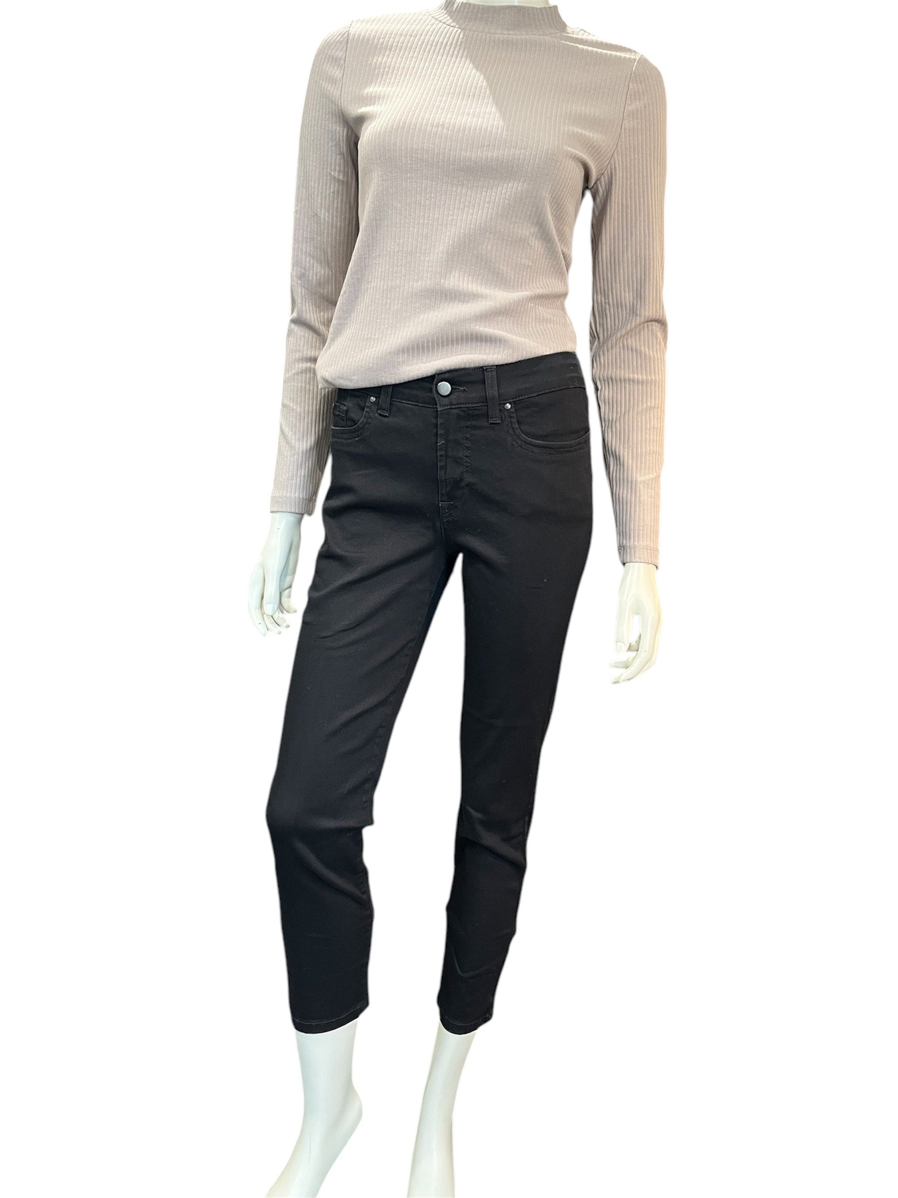 Jonny Q Jeans - Sort Capri buks med lynlås detalje