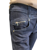 Jonny Q Jeans - Super Stretch Ring - Mørke Jeans med lynlåsdetaljer