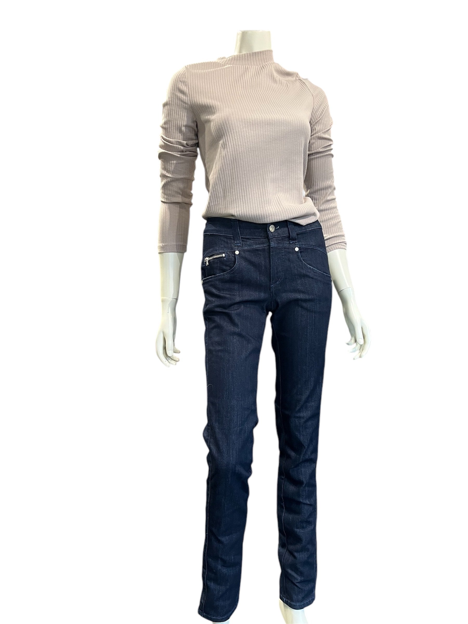 Jonny Q Jeans - Super Stretch Ring - Mørke Jeans med lynlåsdetaljer