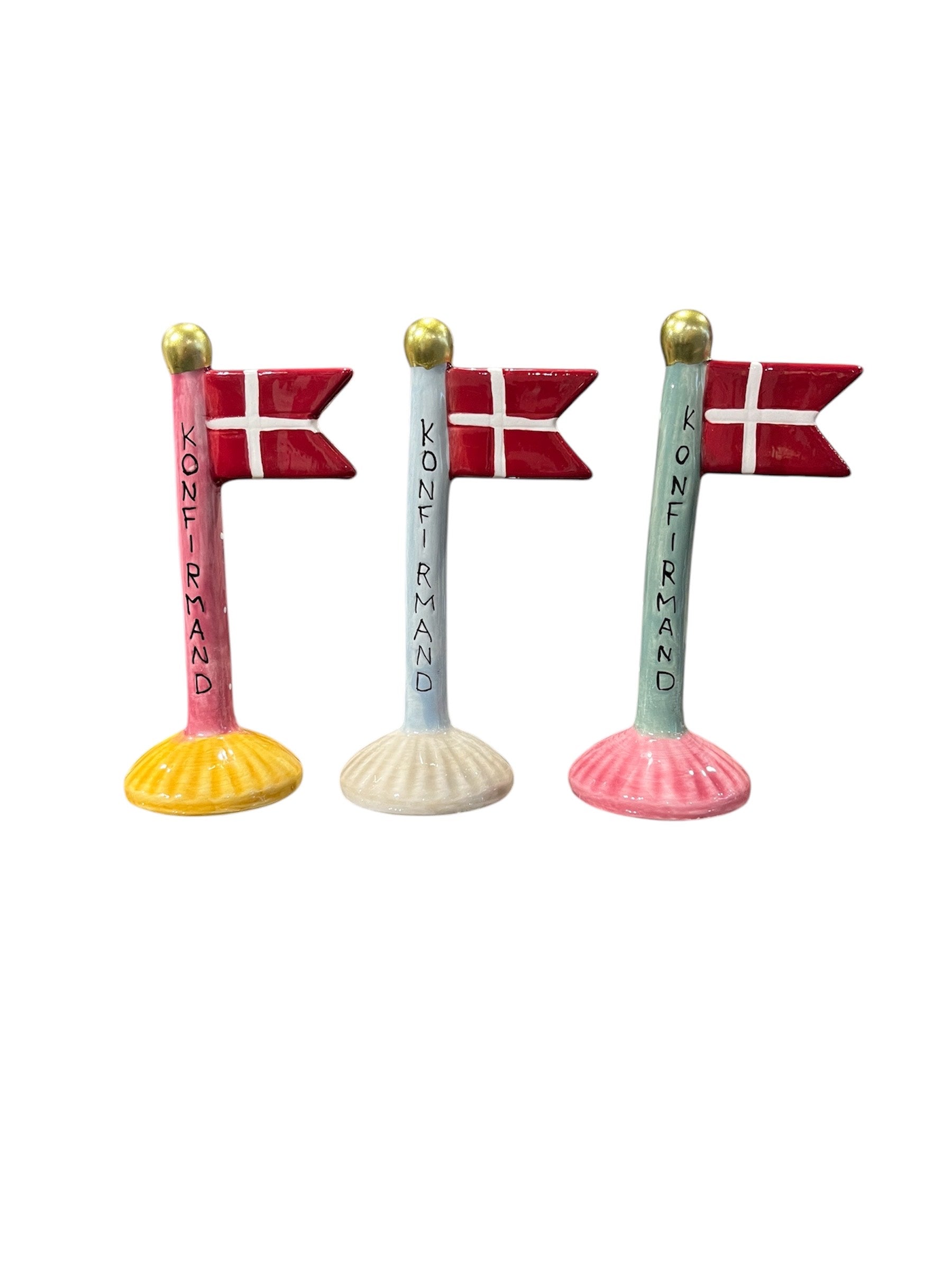 Speedtsberg - Håndlavede keramikflag - KONFIRMAND - 14 cm