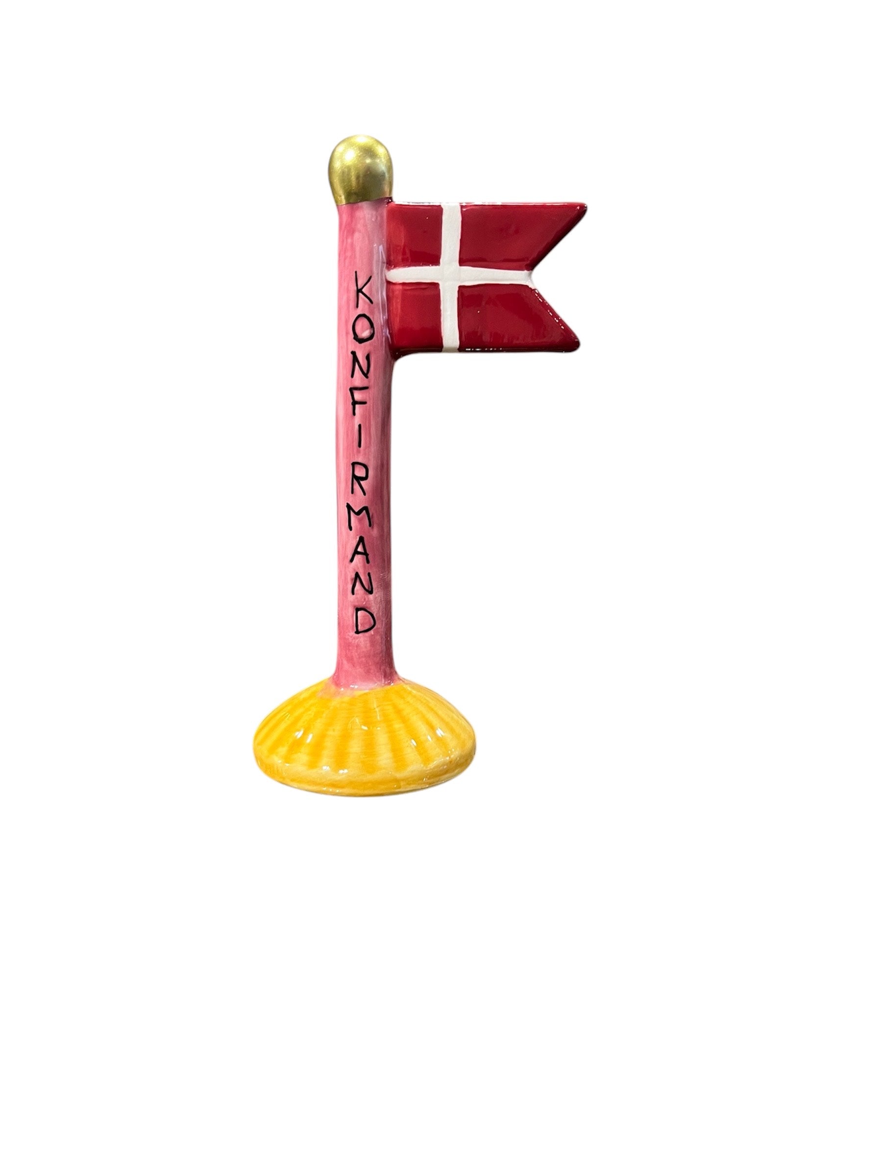 Speedtsberg - Håndlavede keramikflag - KONFIRMAND - 14 cm