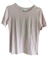 T-shirt med pyntet hjerteprint – AW1345


