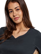 Street One QR T-shirt med hjerteudskæring i hvid – frontbillede

