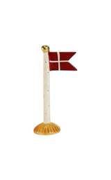 Håndlavet keramikflag 19 cm – Speedtsberg – Dansk flag i keramik til bordpynt & fest