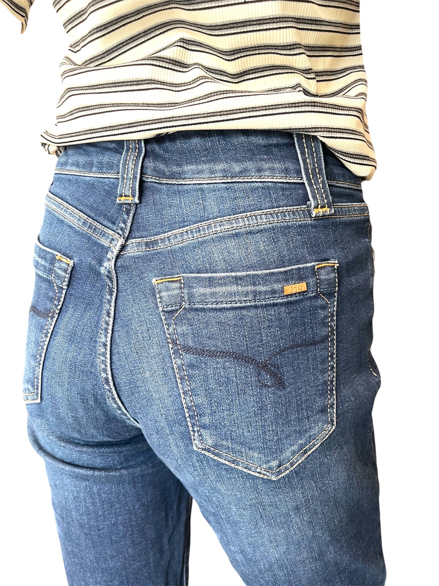 Slankende damejeans i mørk forvasket denim – Jonny Q X-Fit Catherine P682AC