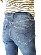 Slankende damejeans i mørk forvasket denim – Jonny Q X-Fit Catherine P682AC