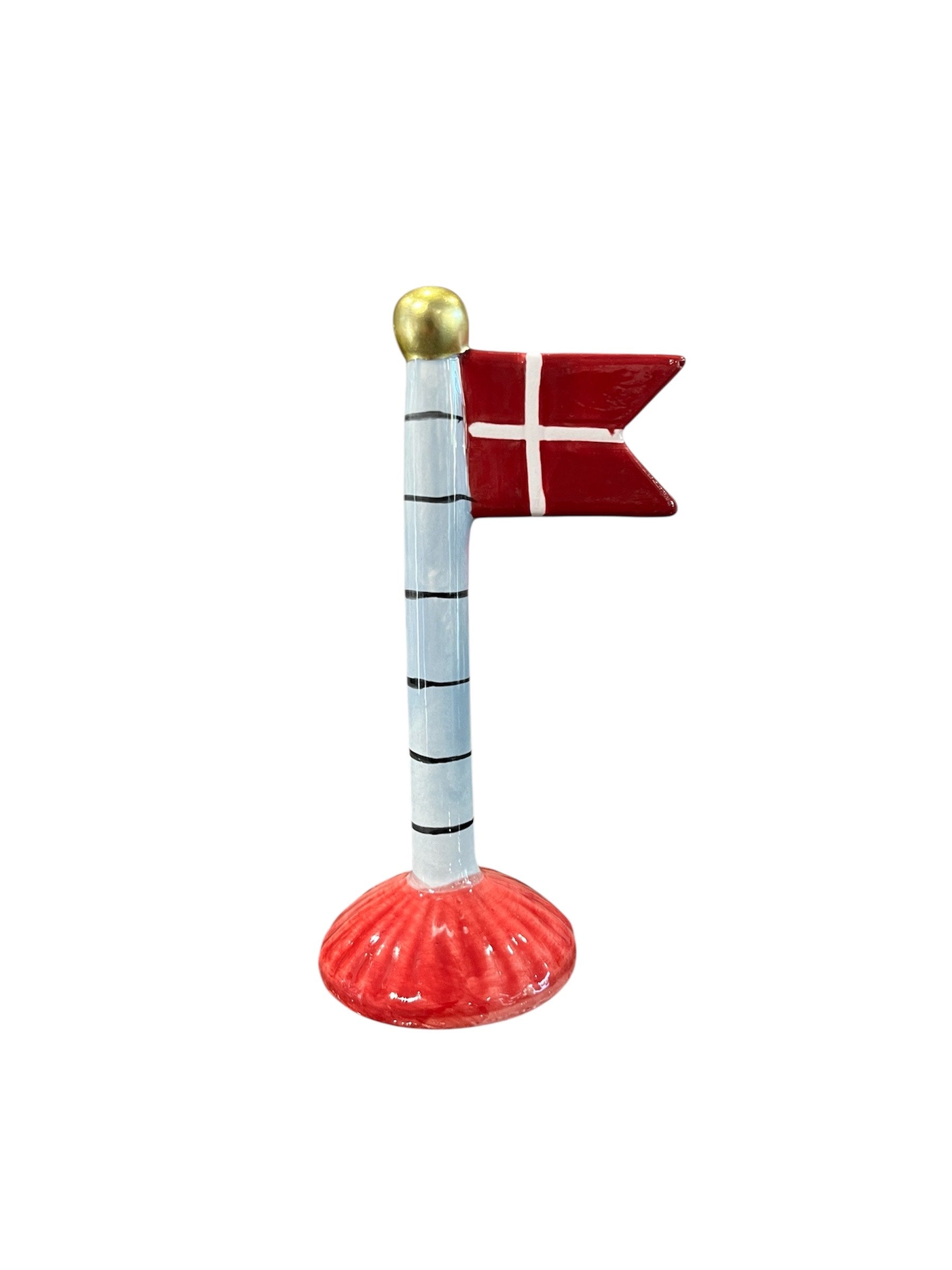 Håndlavet keramikflag 14 cm – Speedtsberg – Dansk bordflag i keramik til fest og pynt