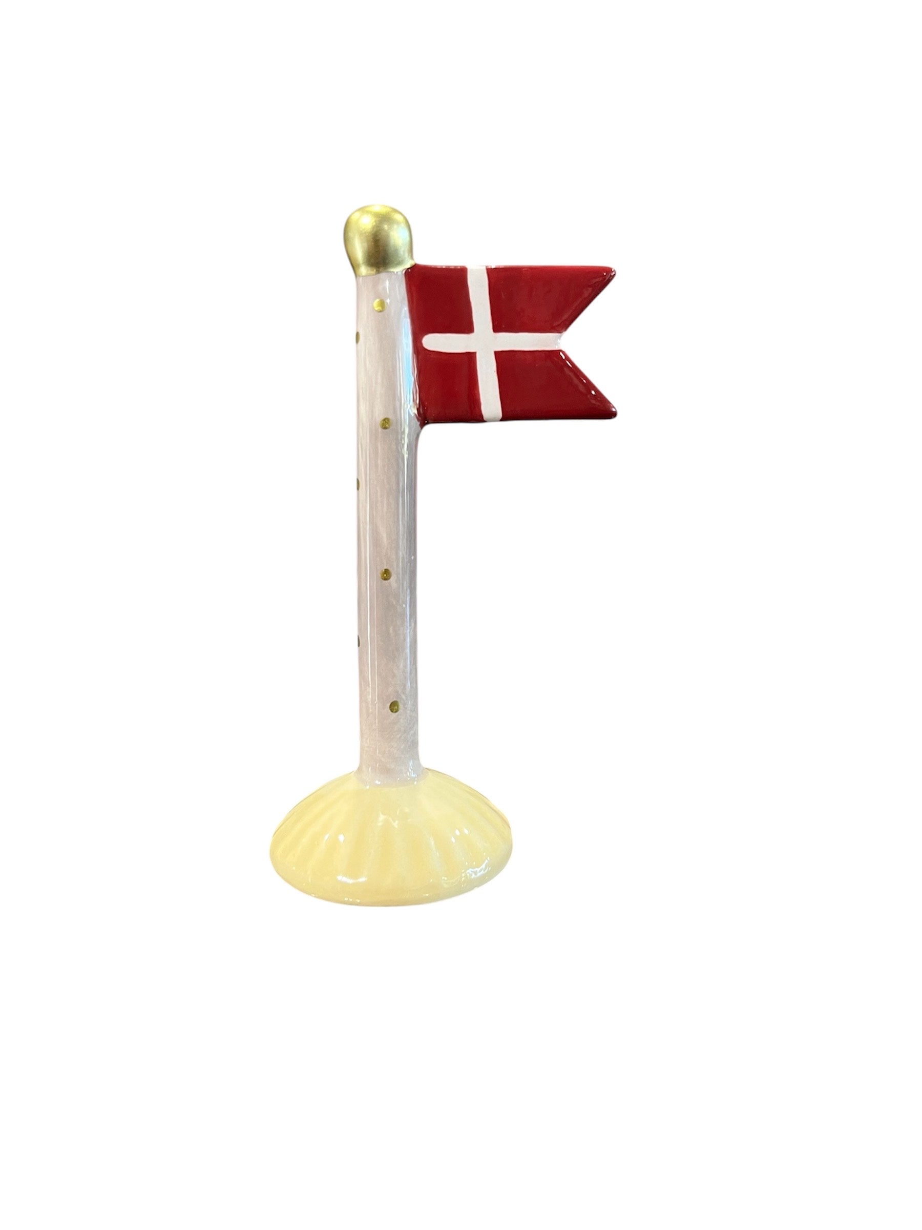 Håndlavet keramikflag 14 cm – Speedtsberg – Dansk bordflag i keramik til fest og pynt