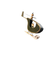 Speedtsberg julepynt – helikopter med julemand i grøn, ophæng på spiralfjeder.