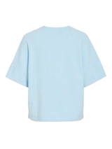 VILA VILIGA striktop med 2/4-ærmer og rund hals i Nantucket Breeze Melange