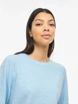 VILIGA 2/4 O-Neck Knit Top fra VILA i farven Nantucket Breeze Melange set forfra