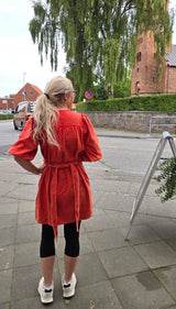 VILA – VIDACIA 2/4 Washed Denim Dress 14100455 (Aurora Red)