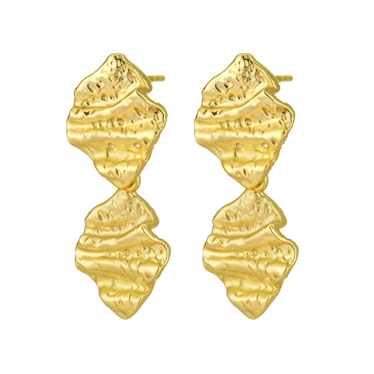 Zefina Denmark Skyla II forgyldte øreringe med organisk design