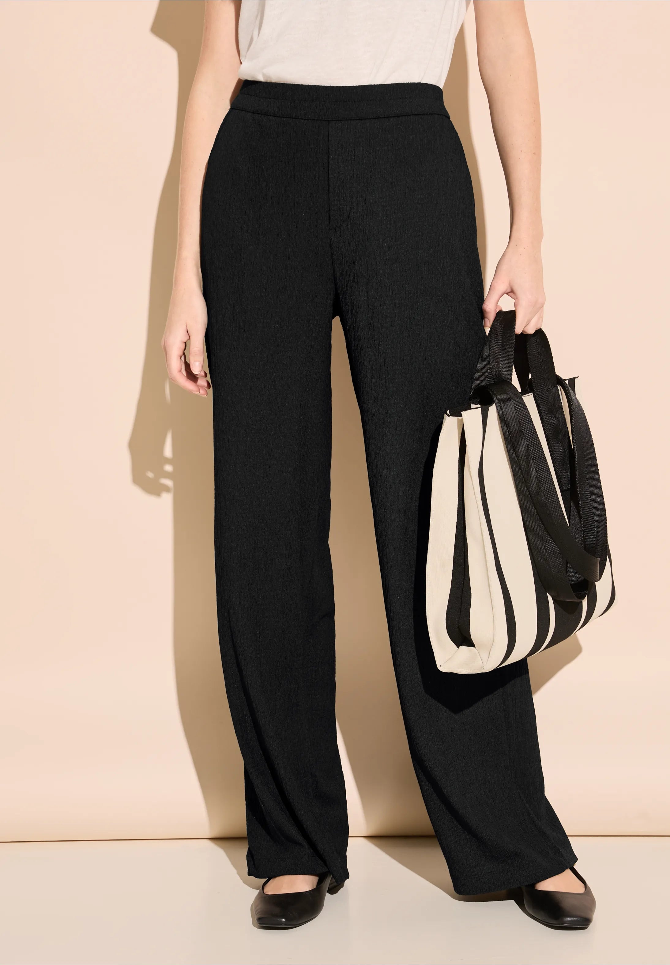Street One - Crash pant med brede ben