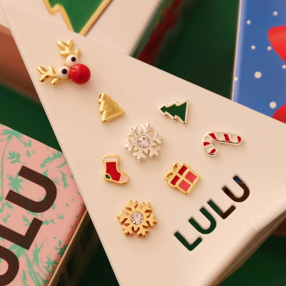 LULU Copenhagen The Tree ørering grøn forgyldt juletræ