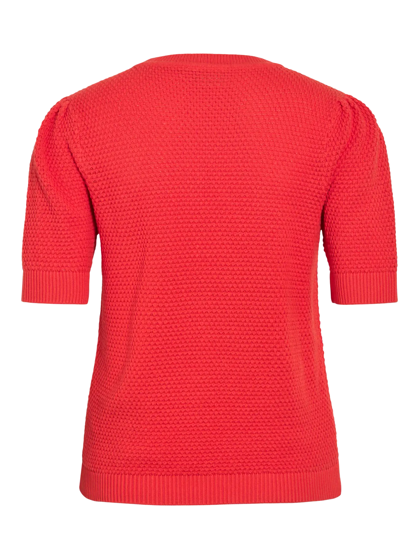 Vidalo knit top fra VILA hibiscus kortærmet strik bluse dame