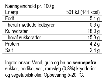 Dansk ramsløg sennep i rustik glas ingrediensliste